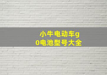 小牛电动车g0电池型号大全