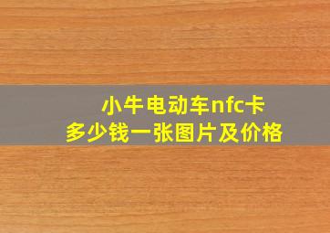 小牛电动车nfc卡多少钱一张图片及价格