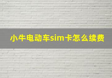 小牛电动车sim卡怎么续费