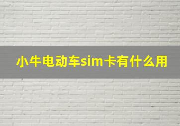 小牛电动车sim卡有什么用