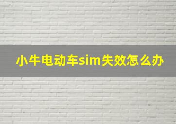 小牛电动车sim失效怎么办