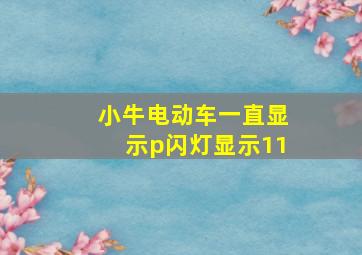 小牛电动车一直显示p闪灯显示11