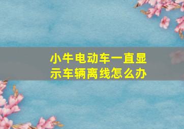 小牛电动车一直显示车辆离线怎么办