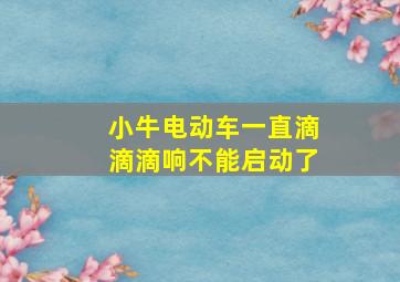 小牛电动车一直滴滴滴响不能启动了