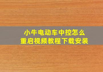 小牛电动车中控怎么重启视频教程下载安装