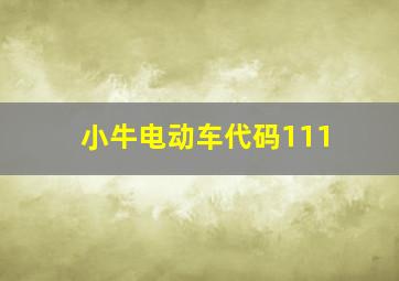 小牛电动车代码111