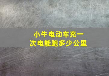 小牛电动车充一次电能跑多少公里