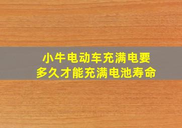 小牛电动车充满电要多久才能充满电池寿命