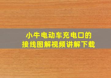 小牛电动车充电口的接线图解视频讲解下载