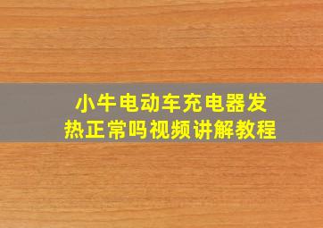 小牛电动车充电器发热正常吗视频讲解教程