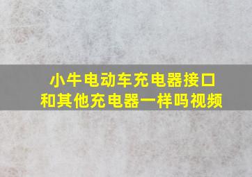 小牛电动车充电器接口和其他充电器一样吗视频