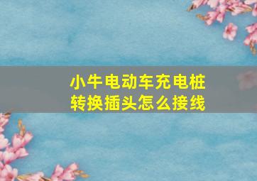 小牛电动车充电桩转换插头怎么接线