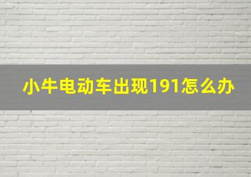 小牛电动车出现191怎么办