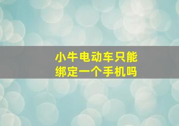 小牛电动车只能绑定一个手机吗