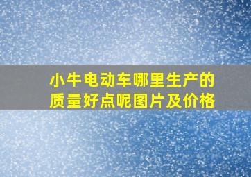 小牛电动车哪里生产的质量好点呢图片及价格