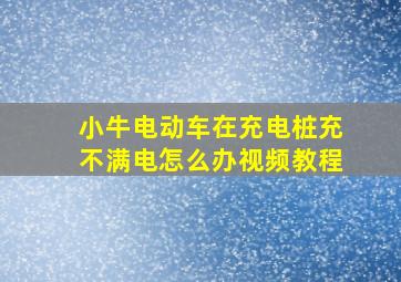 小牛电动车在充电桩充不满电怎么办视频教程