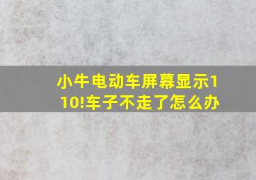 小牛电动车屏幕显示110!车子不走了怎么办