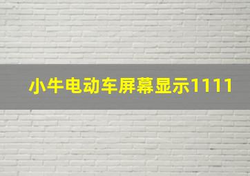 小牛电动车屏幕显示1111