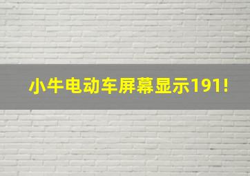 小牛电动车屏幕显示191!