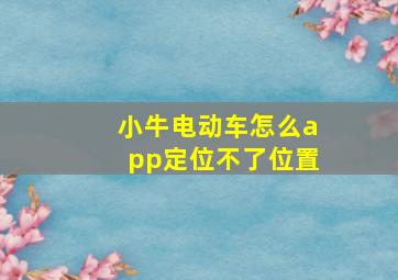 小牛电动车怎么app定位不了位置