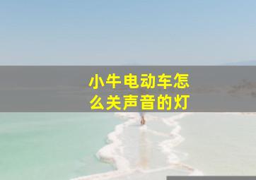 小牛电动车怎么关声音的灯