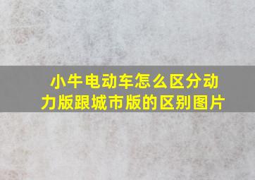 小牛电动车怎么区分动力版跟城市版的区别图片