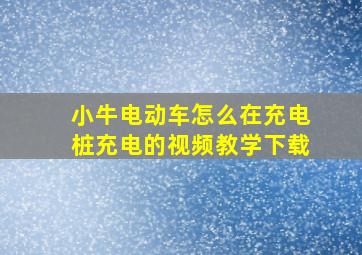 小牛电动车怎么在充电桩充电的视频教学下载