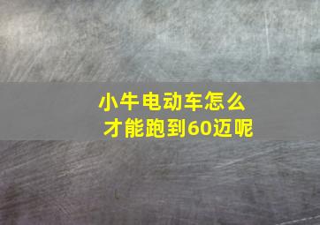 小牛电动车怎么才能跑到60迈呢