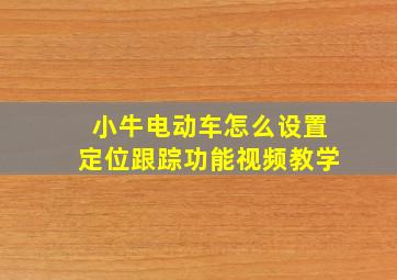 小牛电动车怎么设置定位跟踪功能视频教学