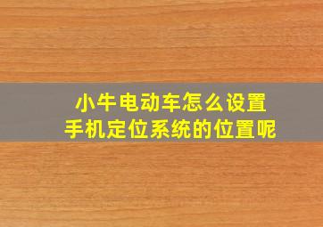 小牛电动车怎么设置手机定位系统的位置呢