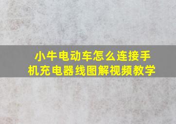 小牛电动车怎么连接手机充电器线图解视频教学