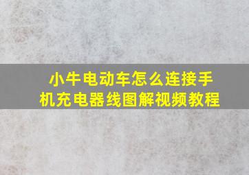 小牛电动车怎么连接手机充电器线图解视频教程