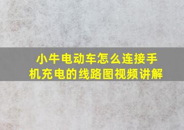 小牛电动车怎么连接手机充电的线路图视频讲解