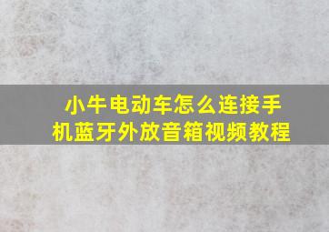 小牛电动车怎么连接手机蓝牙外放音箱视频教程