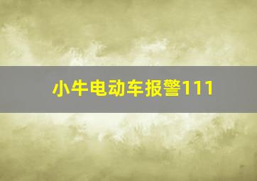 小牛电动车报警111