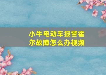 小牛电动车报警霍尔故障怎么办视频