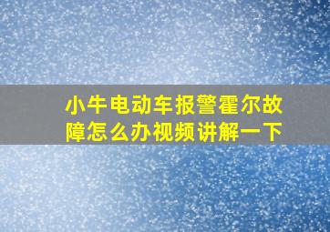 小牛电动车报警霍尔故障怎么办视频讲解一下