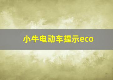 小牛电动车提示eco