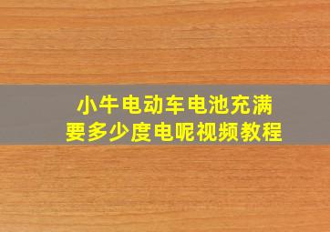 小牛电动车电池充满要多少度电呢视频教程