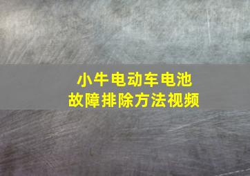 小牛电动车电池故障排除方法视频