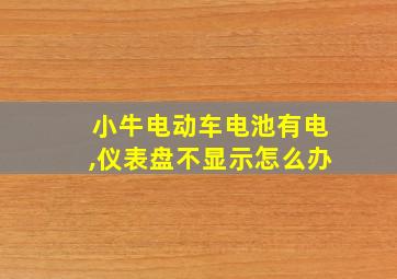 小牛电动车电池有电,仪表盘不显示怎么办