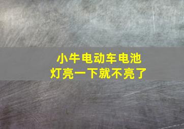 小牛电动车电池灯亮一下就不亮了