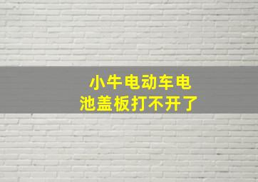 小牛电动车电池盖板打不开了