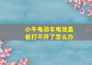 小牛电动车电池盖板打不开了怎么办