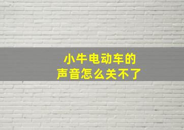 小牛电动车的声音怎么关不了