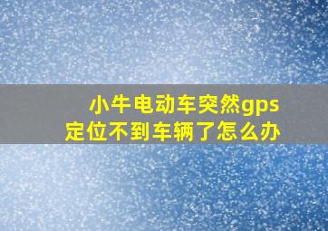 小牛电动车突然gps定位不到车辆了怎么办