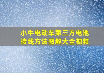 小牛电动车第三方电池接线方法图解大全视频