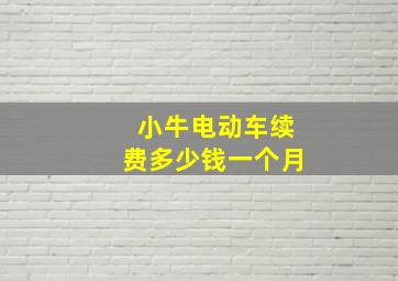 小牛电动车续费多少钱一个月