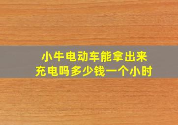 小牛电动车能拿出来充电吗多少钱一个小时