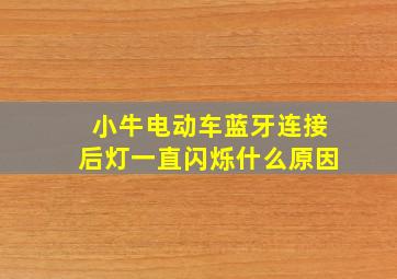 小牛电动车蓝牙连接后灯一直闪烁什么原因